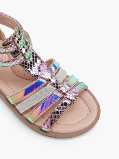 Toddler Girl Holographic Mermaid Caged Sandal