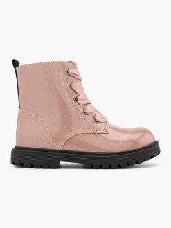 Toddler Girl Pink Glitter Lace Up Boot