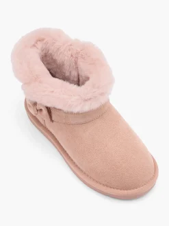 Toddler Girl Slip On Faux Fur Lined Boot With Side Bow