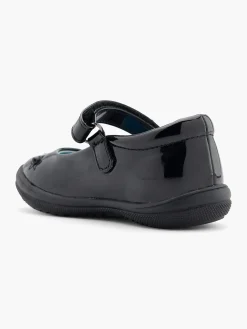 Toddler Girls Frozen Black Patent Touch Fasten Shoe