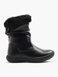 Toddler Girls Fur Trim Boots with Glitter Bow