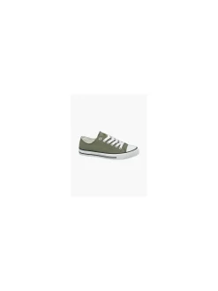 VTY Ladies Khaki Lace-up Canvas Trainers