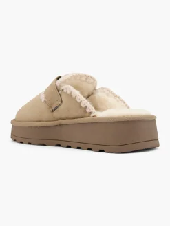 Warm Lined Slip On With Buckle & Stitch Detail