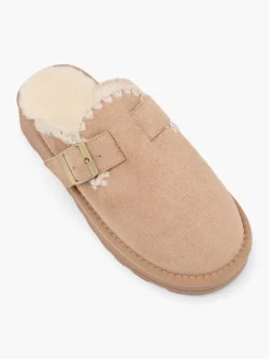 Warm Lined Slip On With Buckle & Stitch Detail
