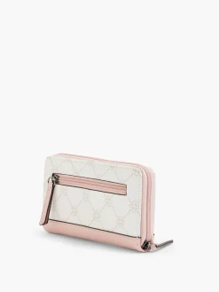 White and Pink Floral Monogram Purse