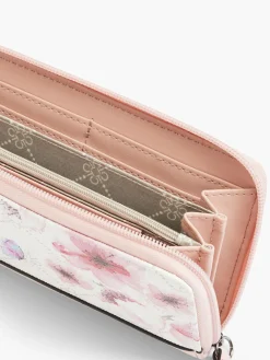 White and Pink Floral Monogram Purse