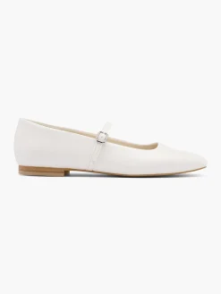 White Ballerina Shoe with Strap