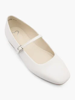 White Ballerina Shoe with Strap