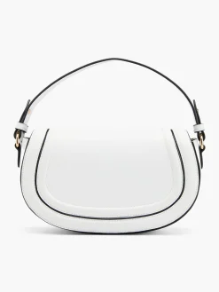 White Cross Body Hand Bag with Contrasting Edges