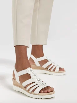 White Jewelled Comfort Gladiator Sandal