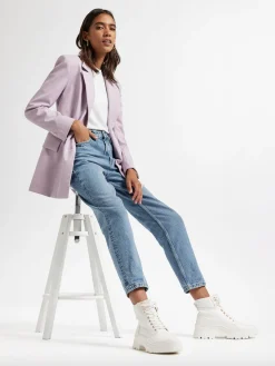 White Lace Up Ankle Boot with Embossed Monogram Detail