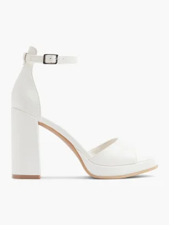 White Platform Heel with Ankle Strap