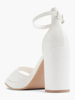 White Platform Heel with Ankle Strap