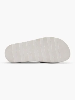 White Platform Slip On Footbed Sandal