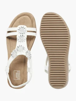 White Sandal With Flower Detail