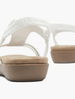 White Sandal With Flower Detail