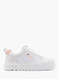 White/Grey/Orange Lace- Up Trainers