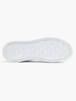 White/Silver Rebound Platform Mid Metal Trainers