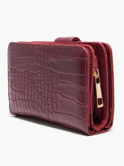 Wine Croc Print Purse