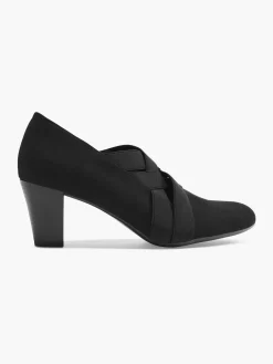 Women's Black Elasticated Heels