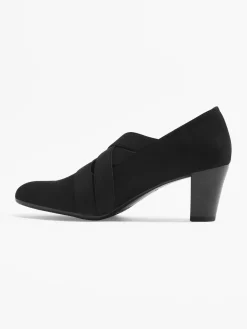 Women's Black Elasticated Heels