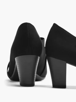 Women's Black Elasticated Heels