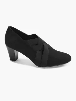 Women's Black Elasticated Heels