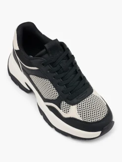 Women's Black/Beige Chunky Trainer