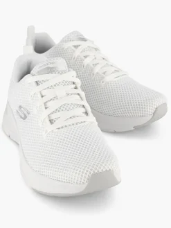 Womens Skechers Arch Comfort White/Glitter Trainers