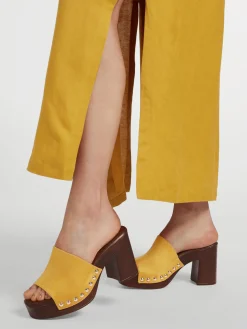 Yellow Mule with Studded Detail